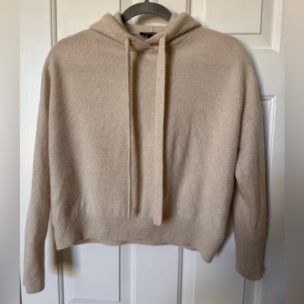 Express Womens Beige Cashmere Long Sleeve Knitted
Hooded Pullover Sweater